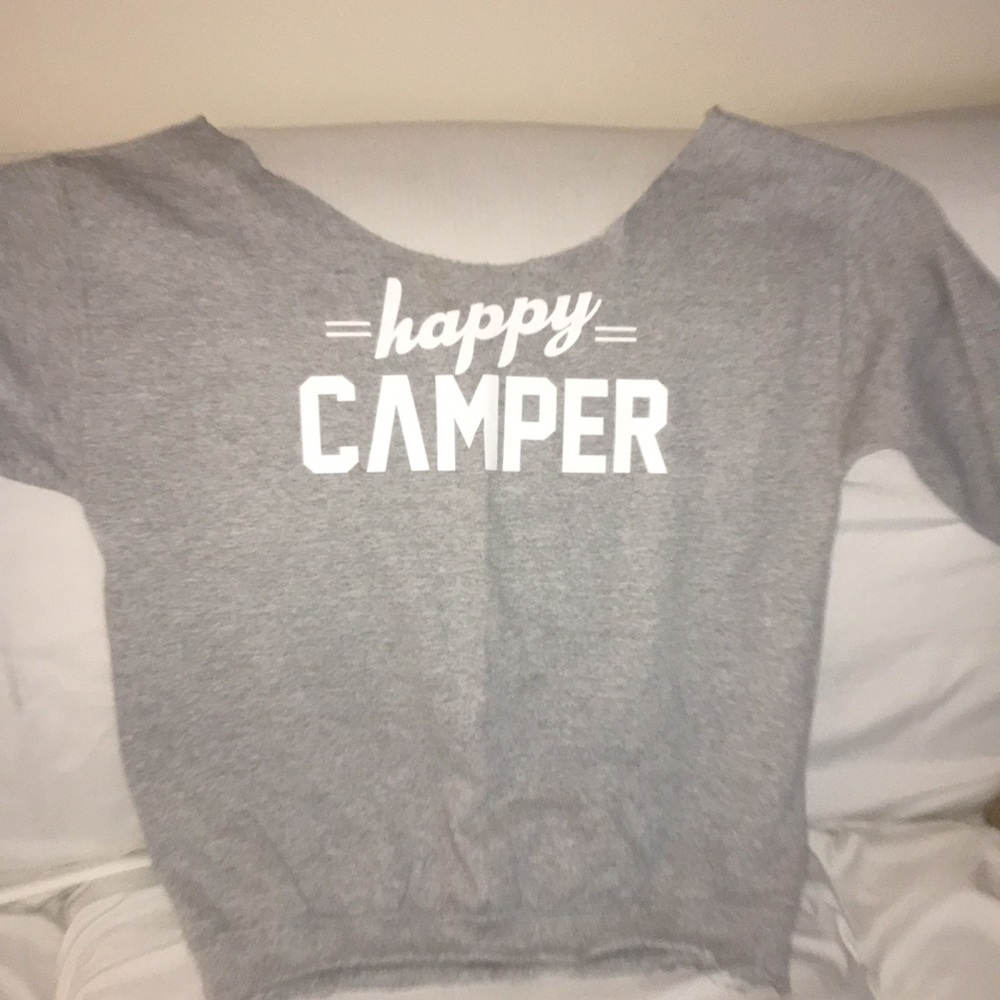 Distressed off the shoulder sweatshirt!